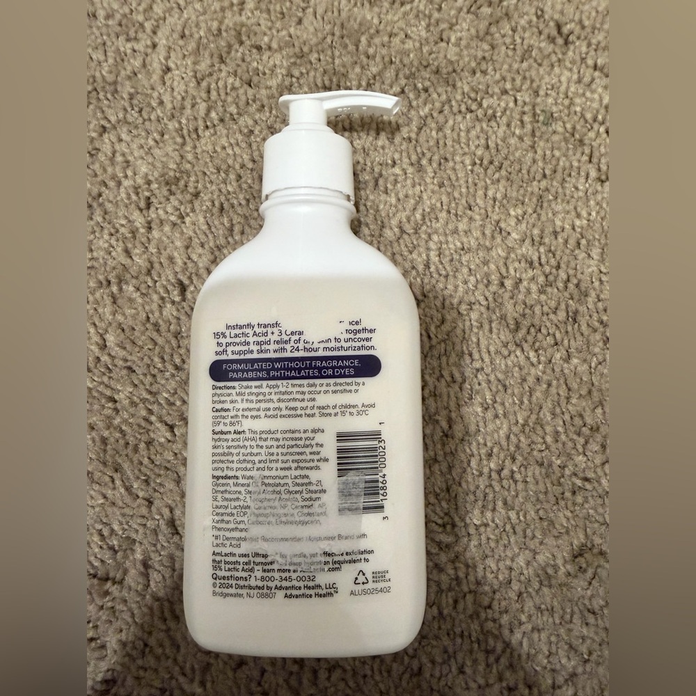 “New” Amlactin Fragrance-Free Moisturizing Lotion 7.9oz - Picture 2 of 3